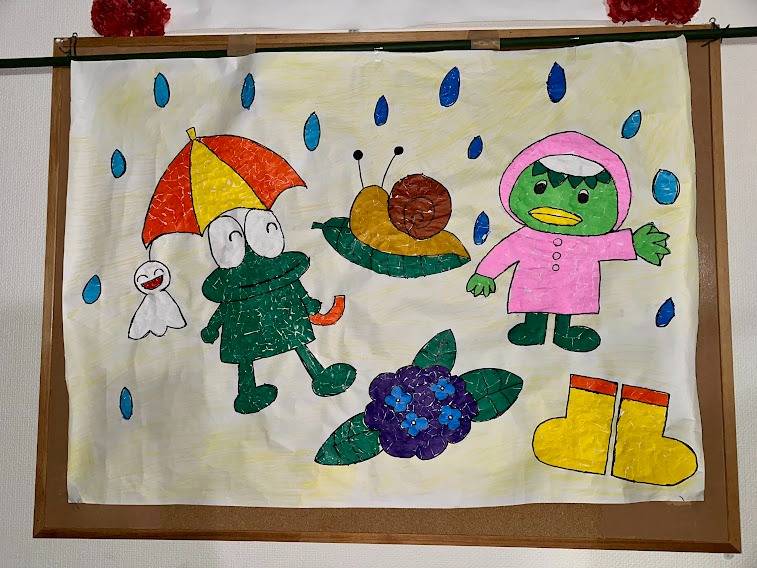 梅雨の壁面制作